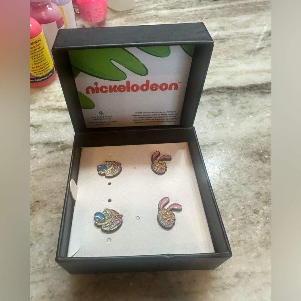 Red and Stimpy studs